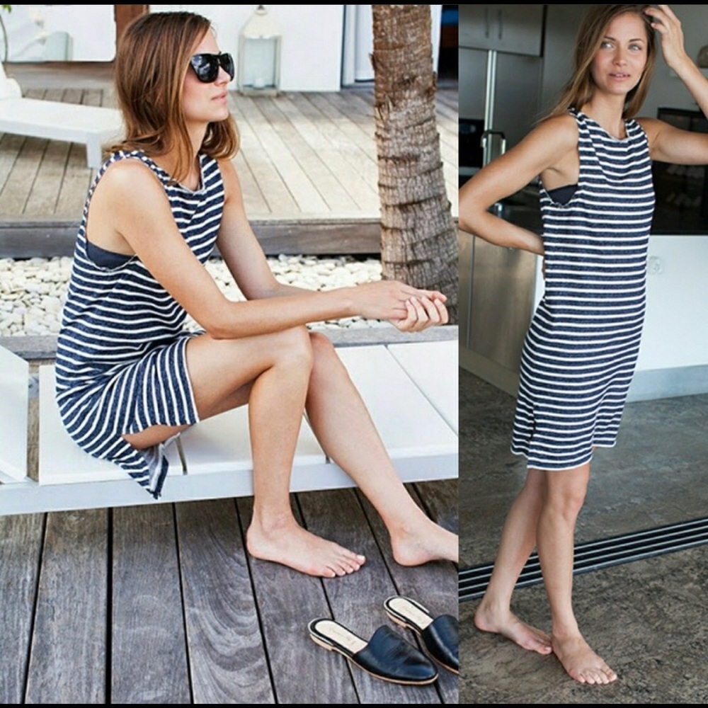 Emerson fry raw edge striped tank dress sz small